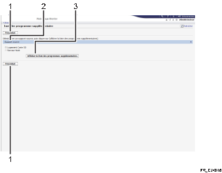 Illustration de l'écran du navigateur Web avec légende numérotée