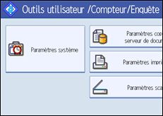 Illustration de l&apos;écran du panneau de commande