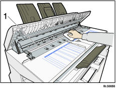 Illustration de l&apos;intérieur du capot du scanner avec légende numérotée