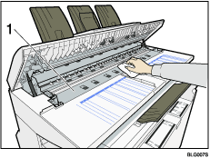 Illustration de l&apos;intérieur du capot du scanner avec légende numérotée