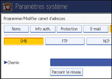 Illustration de l&apos;écran du panneau de commande