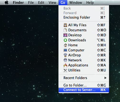capture d'écran de saisie de l'adresse de votre serveur dokoni SYNC & SHARE sous Mac OS X