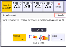 Illustration de l'écran du panneau de commande